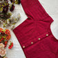 Boat Neck Blouse on Trends (Maroon)